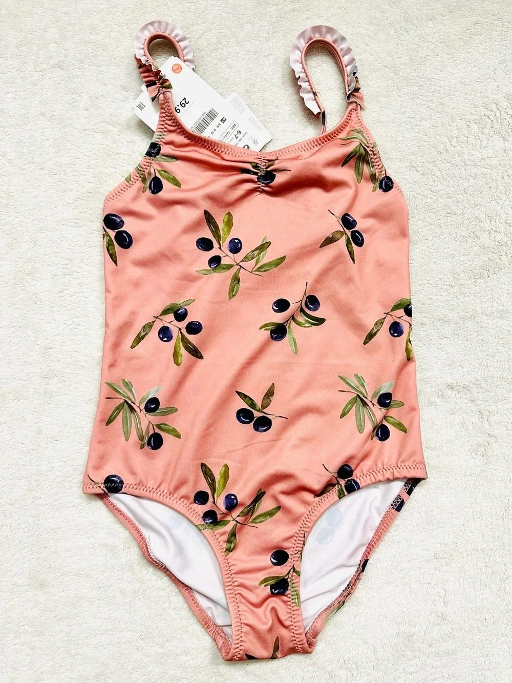 Zara New Girls Cute Swimsuit Size 6-7 Years Dusty Pink Color